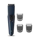 PHILIPS BT1232/15 Skin-friendly Beard Trimmer - DuraPower Technology, Cordless Rechargeable with USB Charging, Charging indicator, Travel lock, No Oil Needed, Blue