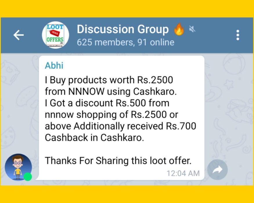 Cashkaro nnnow cashback Offer